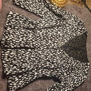 Black and White Patterned Blouse